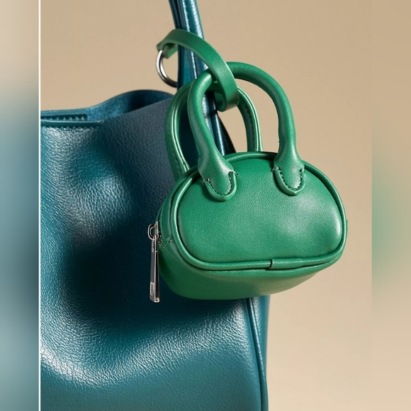 Anthropologie Handbags - Mini Satchel Bag Charm. Green and Black. 2.5 x 3.5 x 1.5